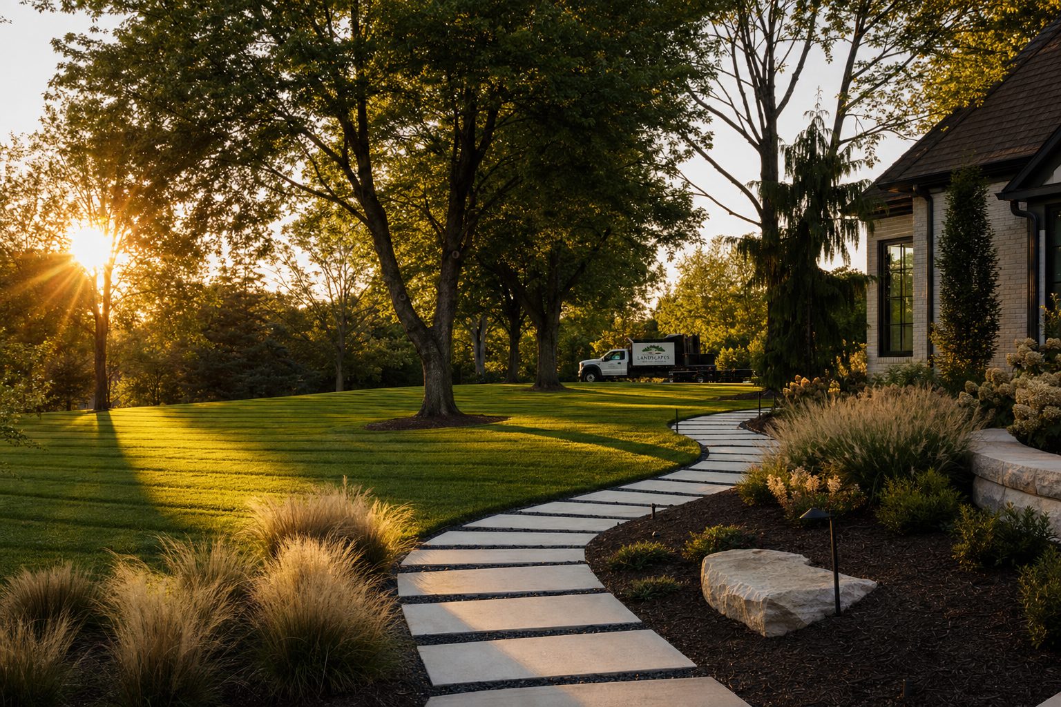Landscaper working outdoors