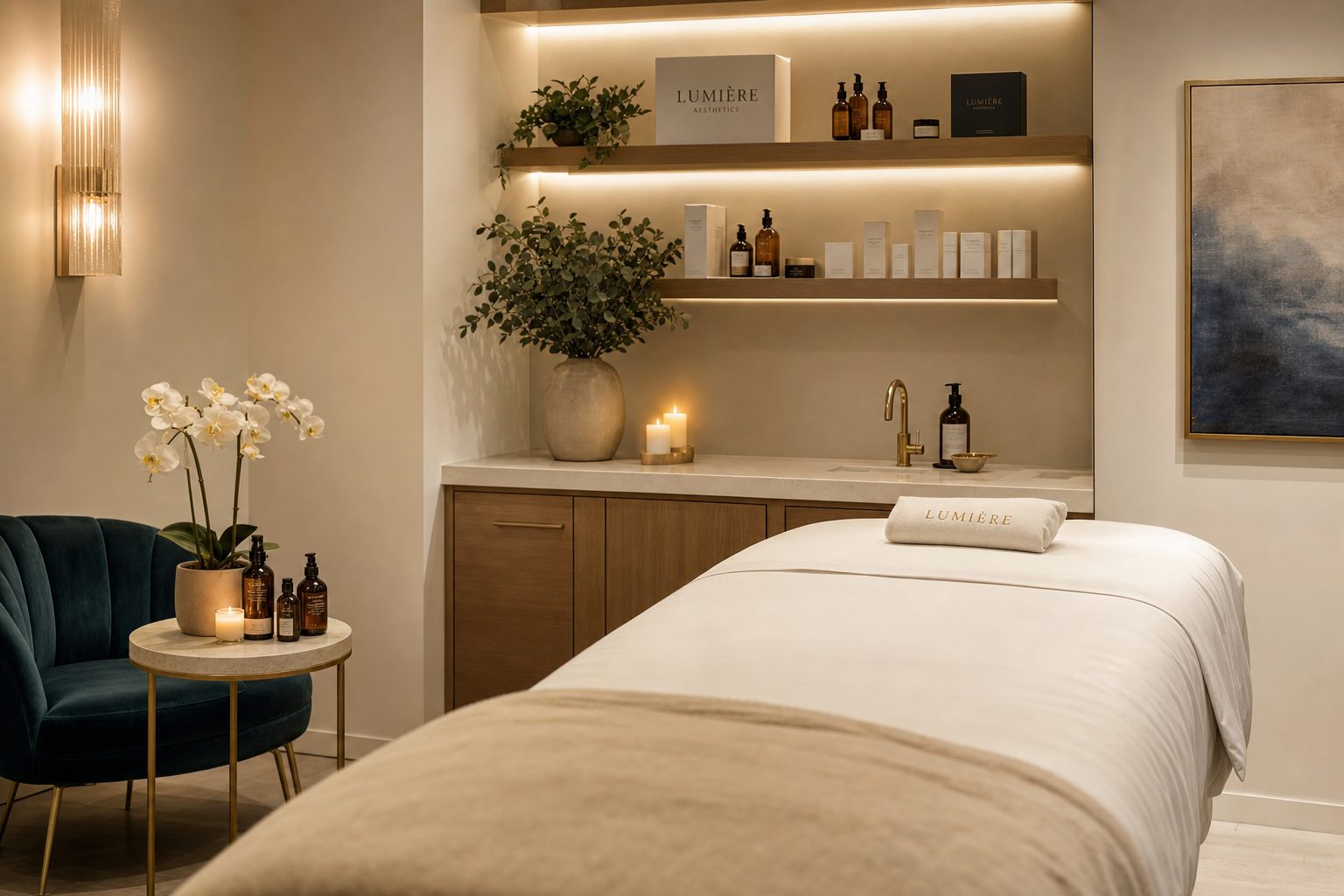 Modern med spa treatment room